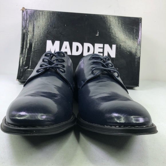 STEVE Madden Crakke Navy Patent Leather Shoes main image 6